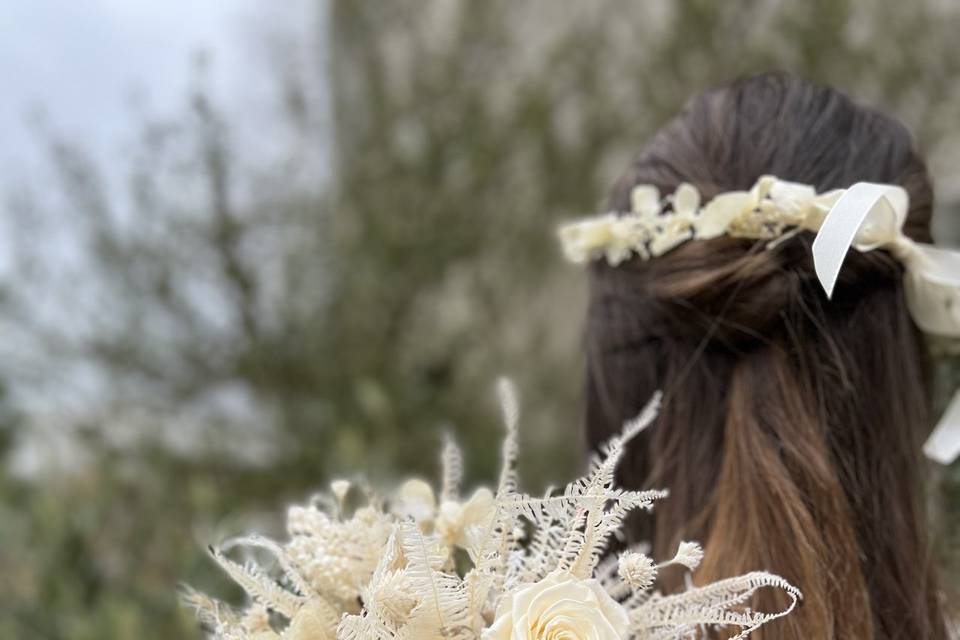 Bouquet mariée fleurs séchées