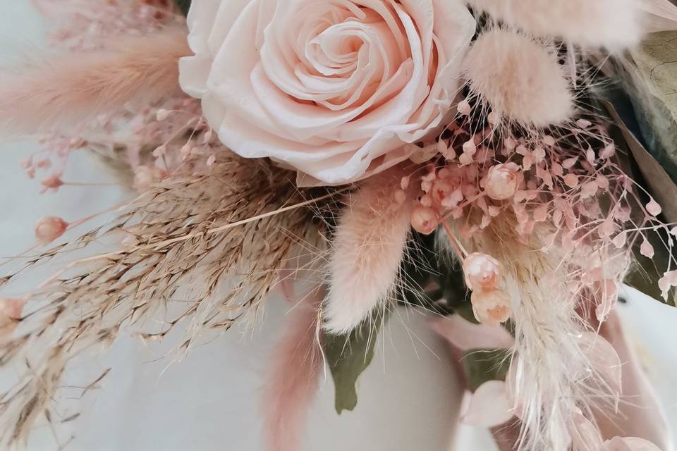 Bouquet mariée fleurs séchées