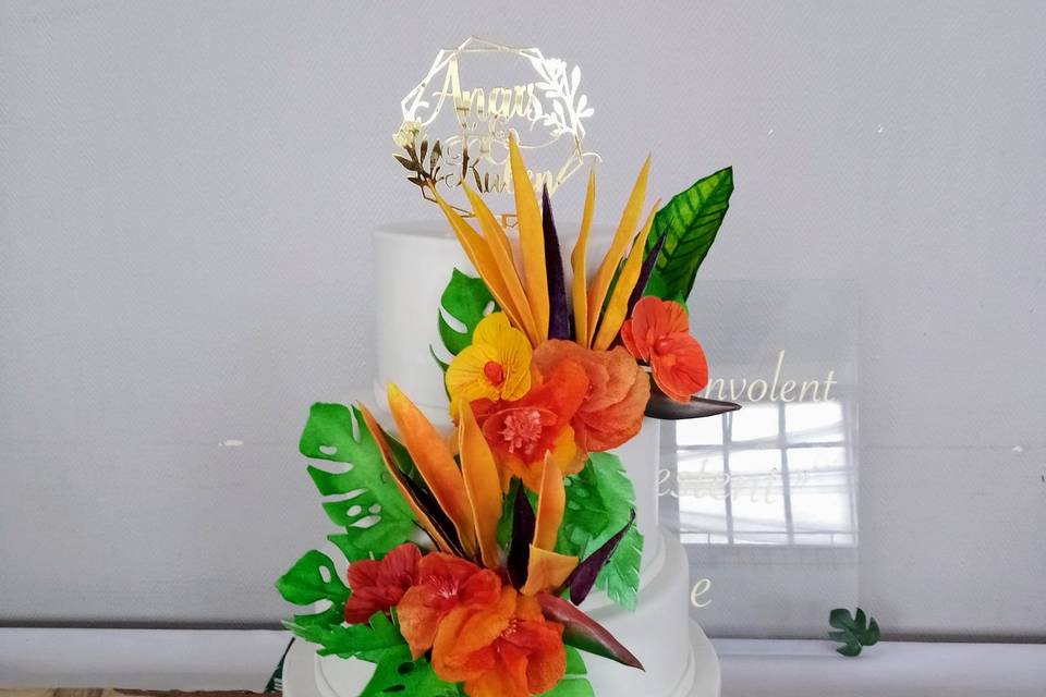 Tropical wedding cake..