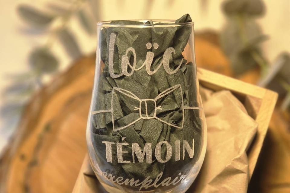 Gravure verre à bière témoin