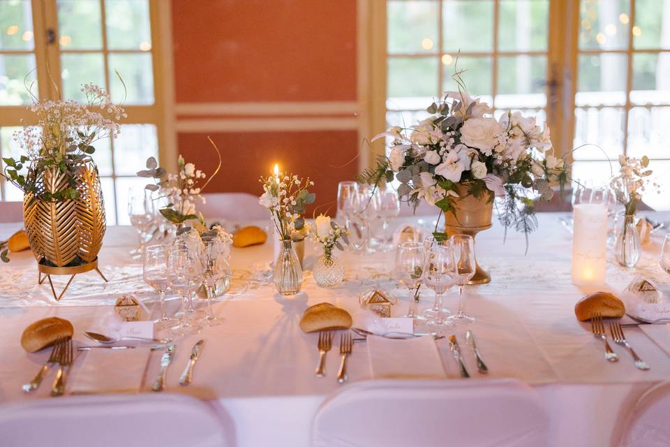 Table des mariés délicates