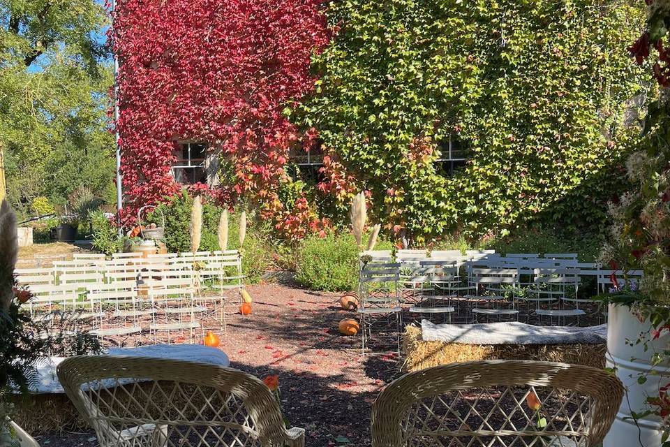 Cérémonie sur la terrasse