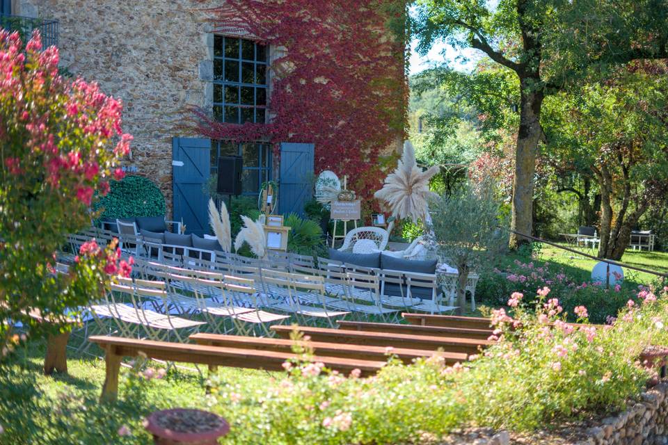 Cérémonie sur la terrasse
