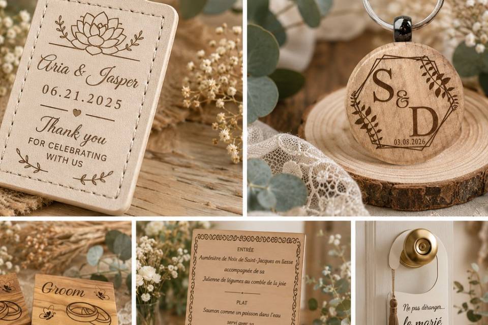 Accroche porte/ Menu sur bois