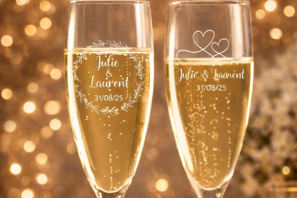 Coupe de champagne graver