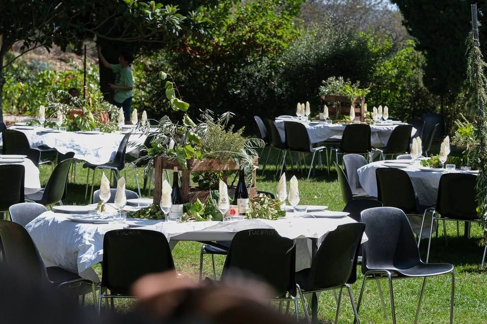 Repas espace jardin