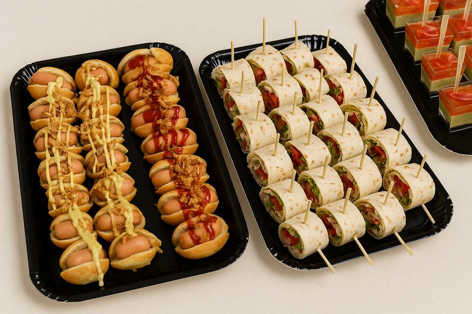 Hotdog, wrap, verrines