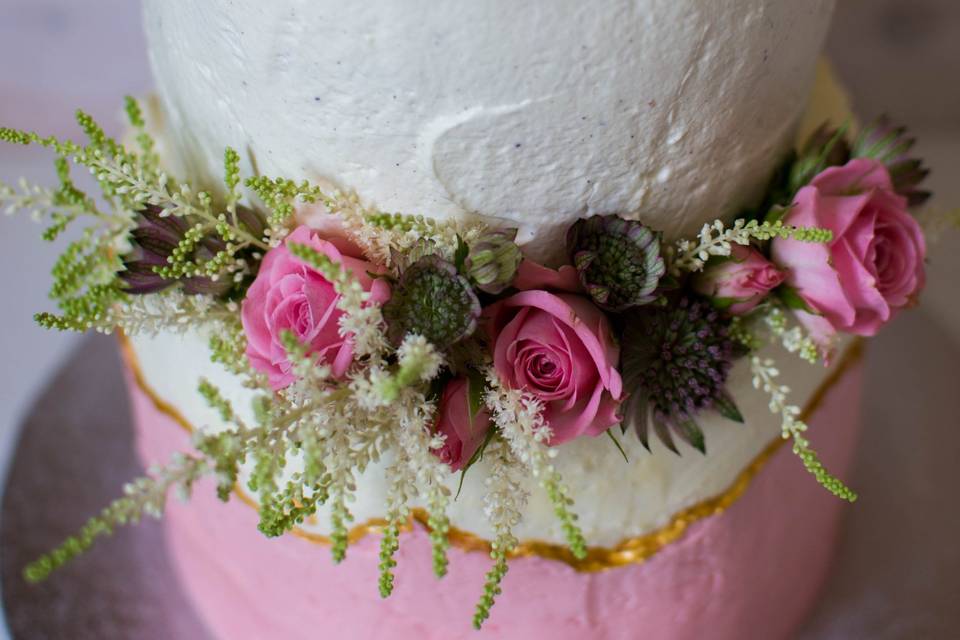Wedding cake rose et blanc