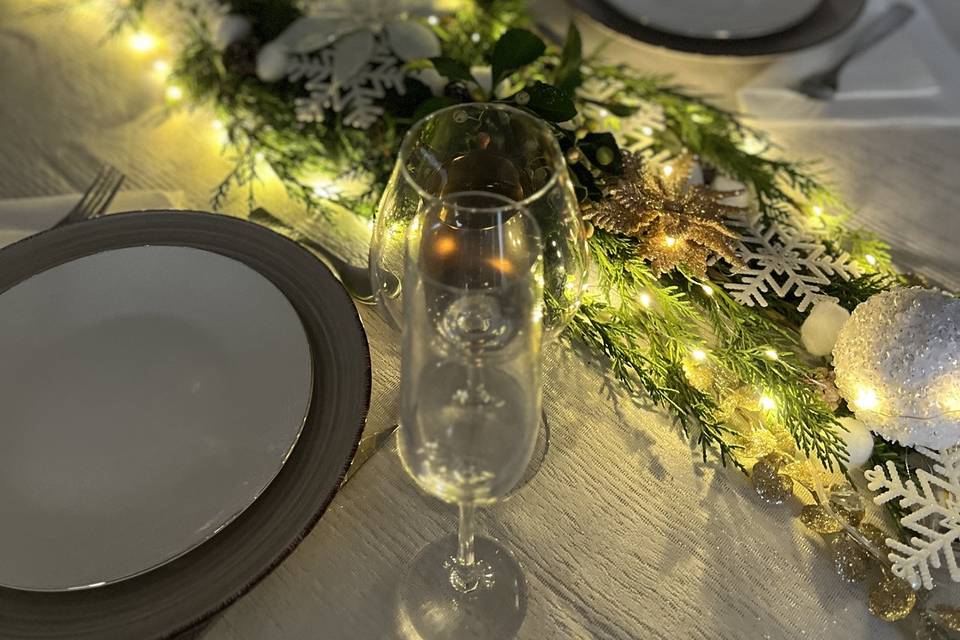 Déco de table mariage hivernal