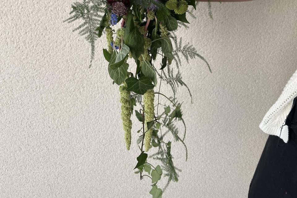 Bouquet de mariée retombant