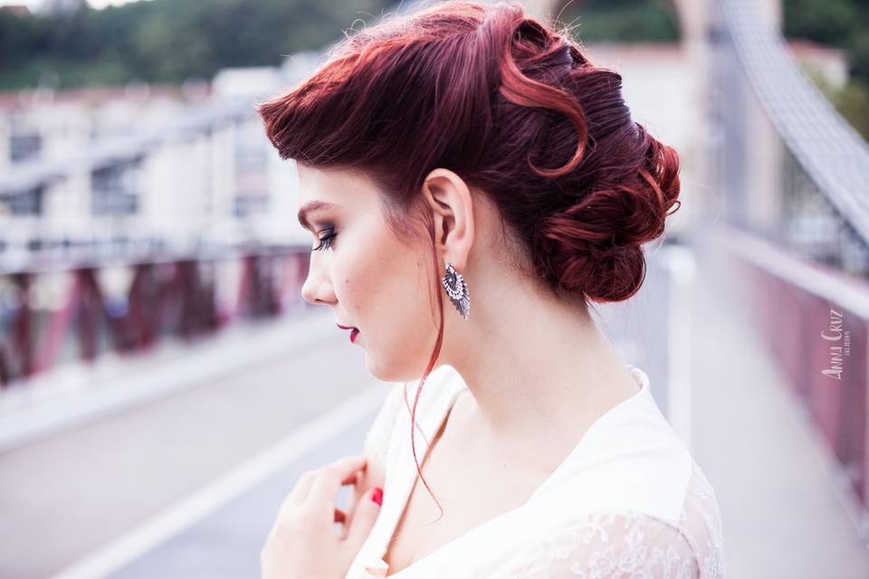 Chignon avec fleurs