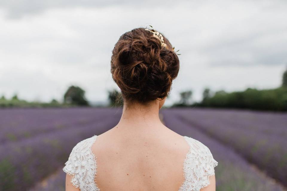 Chignon bohème cheveux blond