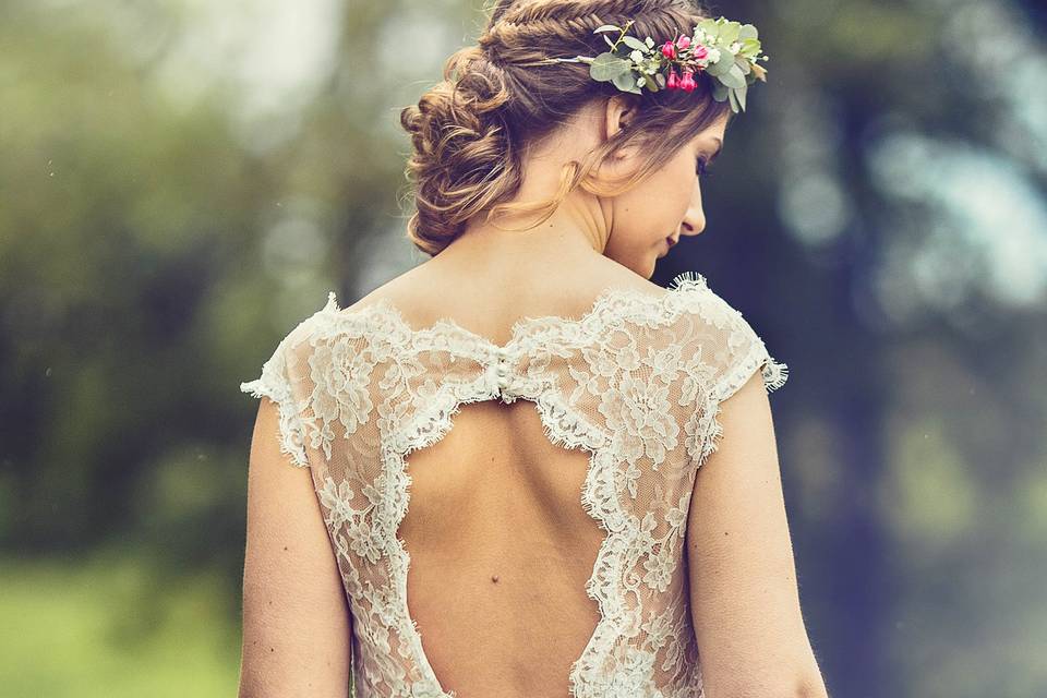 Coiffure couronne de fleur