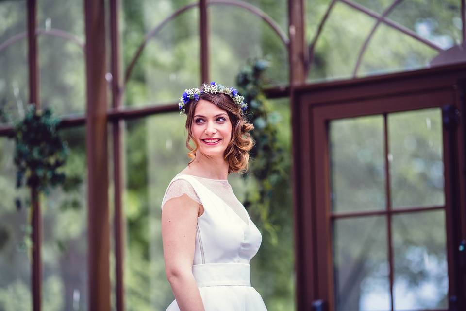 Coiffure couronne de fleur