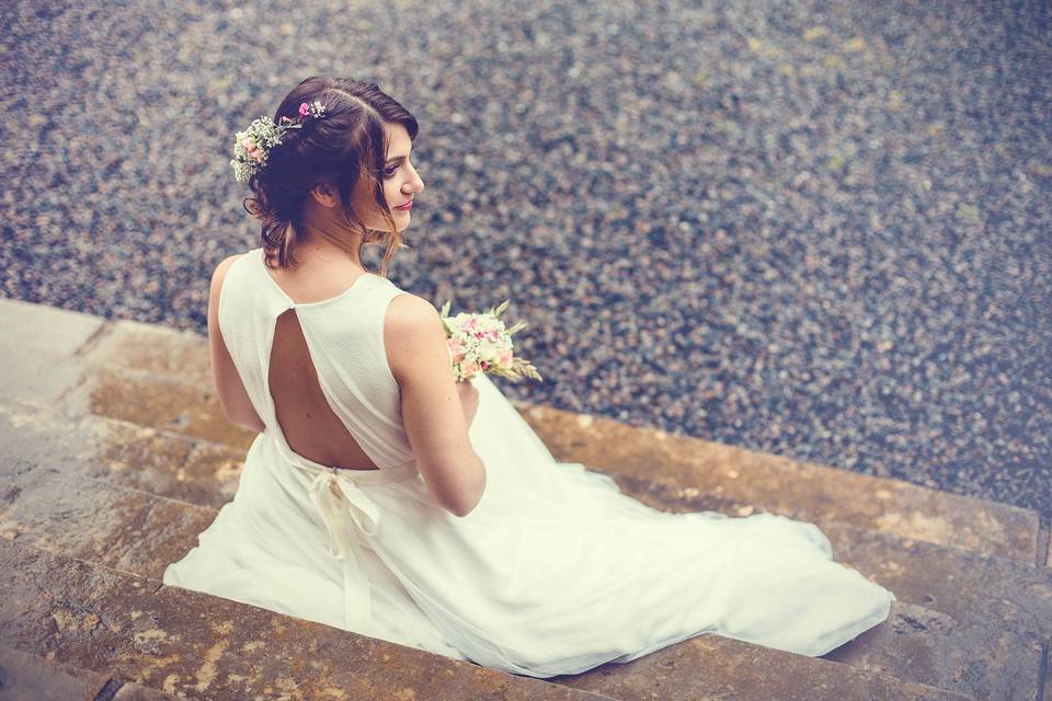 Coiffure couronne de fleur