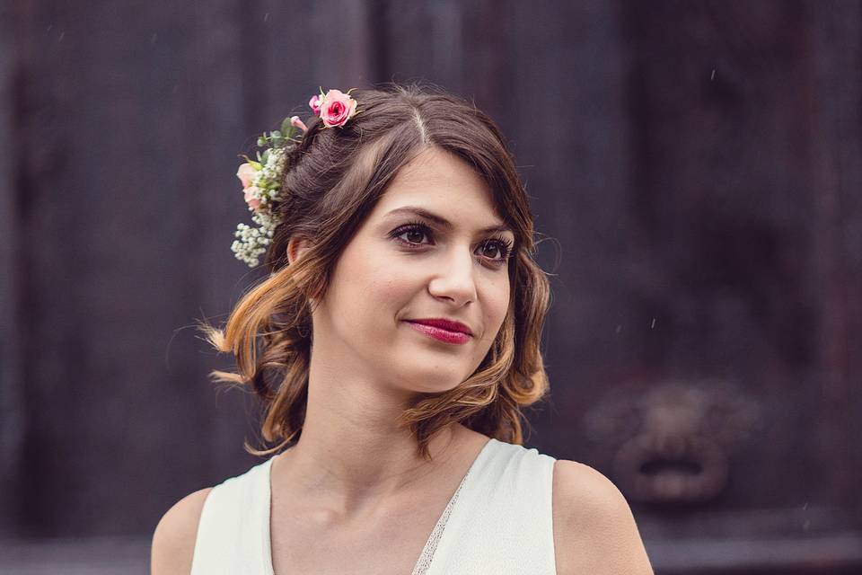 Coiffure couronne de fleur