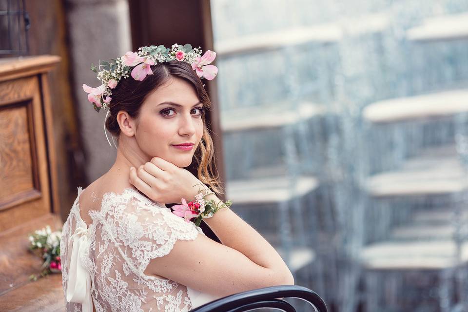 Coiffure couronne de fleur