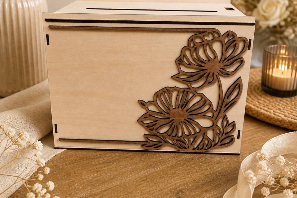 Urne florale en bois