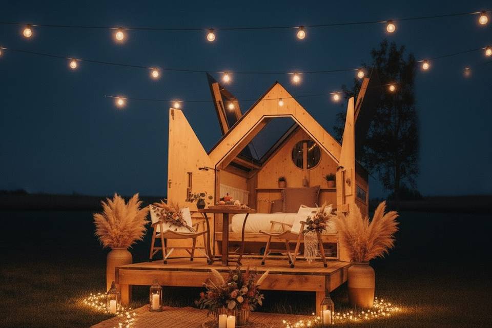 Cabane étoilée nuit