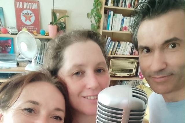 Notre trio au micro
