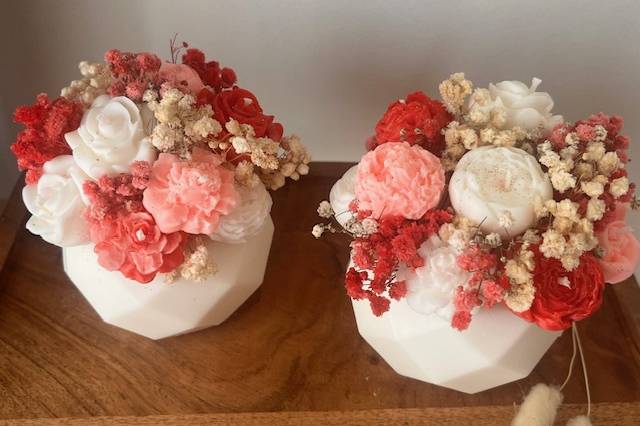 Bouquet de bougies fleuries