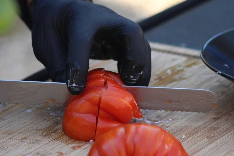 Découpe de tomates