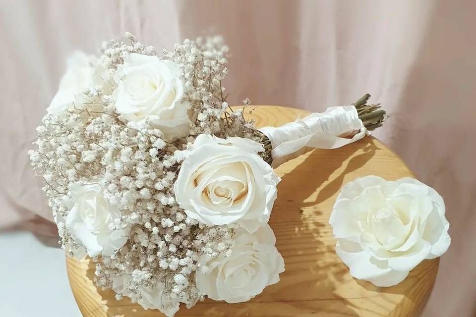 Bouquet mariée + boutonnière