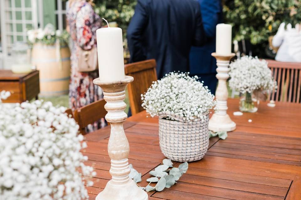 Centre de table gypsophile