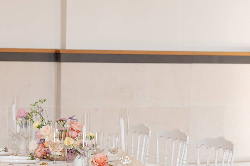 Table honneur naturel pastel