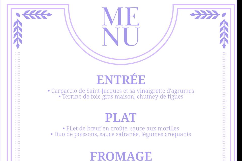 Menu violet