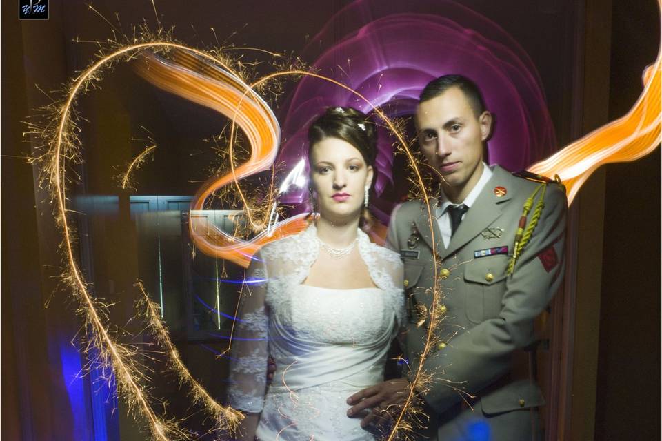 Mariage en light painting