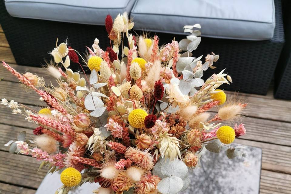 Bouquet de mariee séché