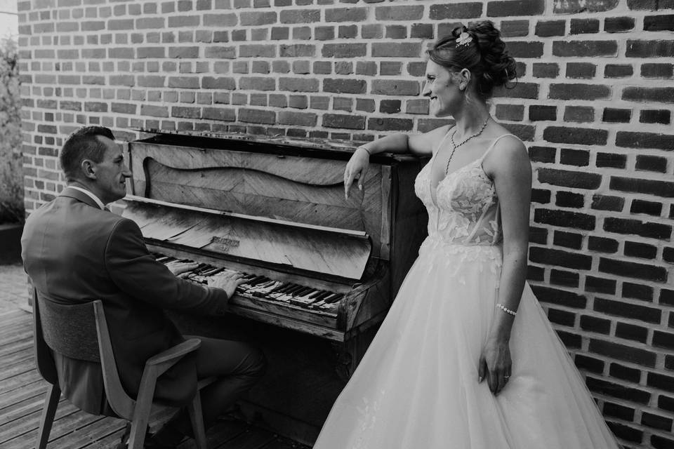 Pose couple avec le piano
