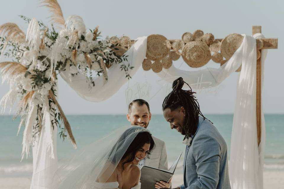 Ceremonie sur la plage