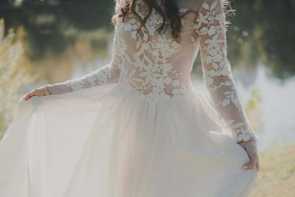 Focus sur la robe de la mariée