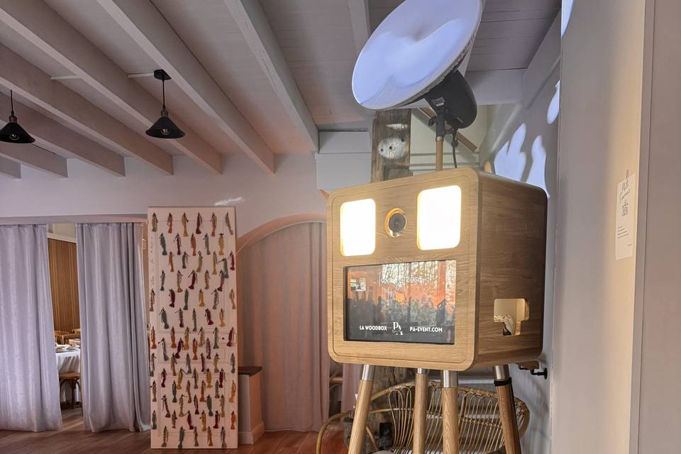 Borne photo en bois