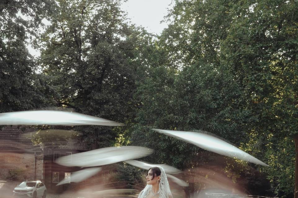 Mouvement de la robe de mariée