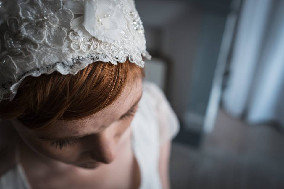 Headband dentelle et fleurs