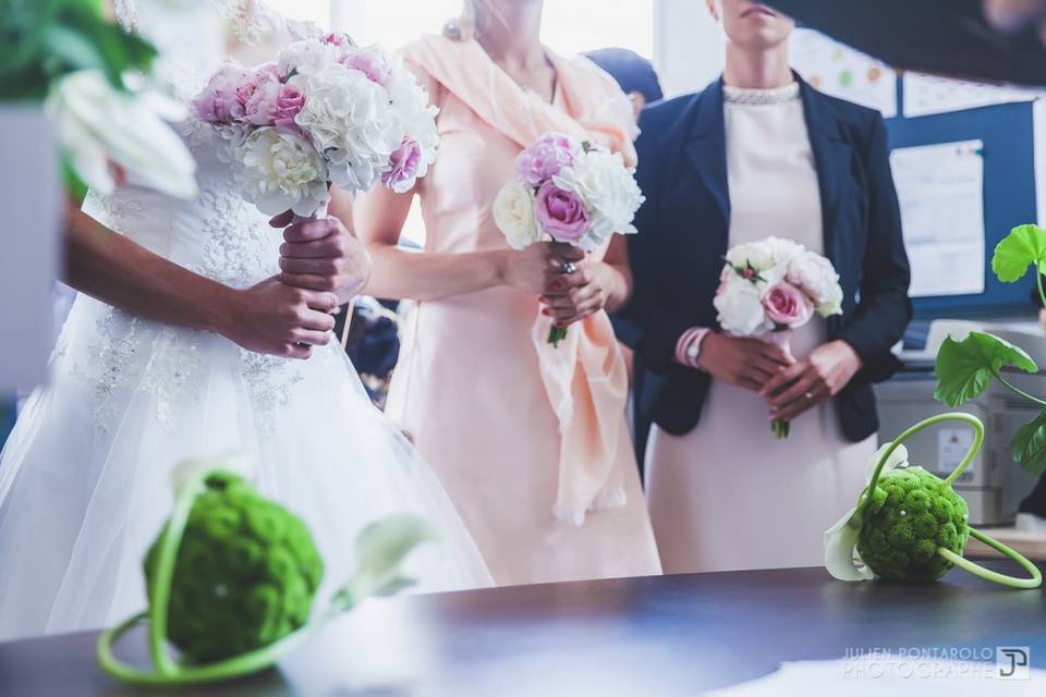 Bouquet mariée + demoiselles