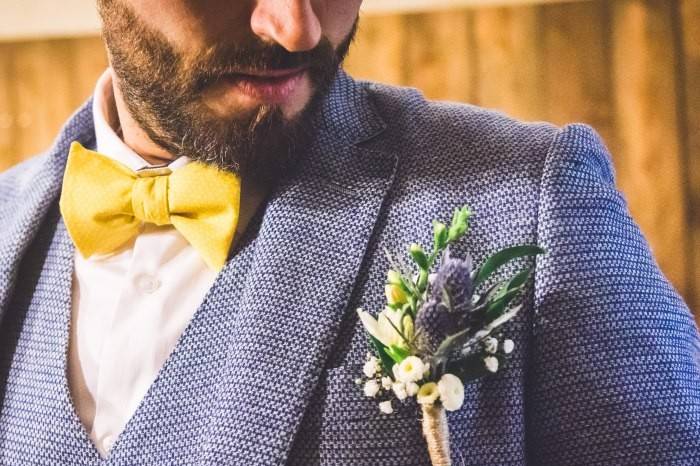 Boutonnières bleu et blanc