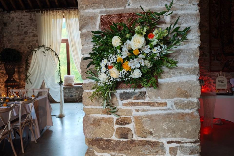 Composition floral mural