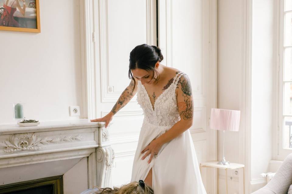 Habillage de la mariée