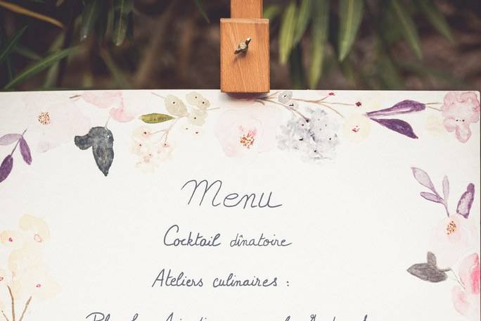 Menu aquarelle