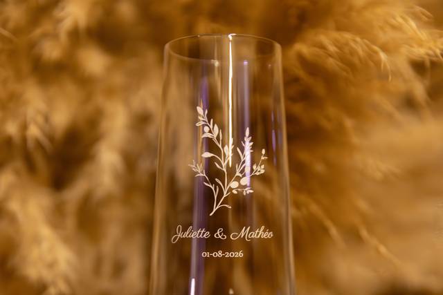 Verre mariage personnalisé