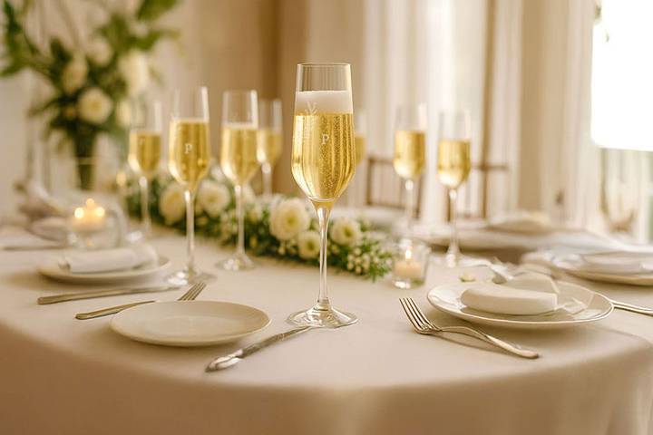 Table chic et flûte luxe