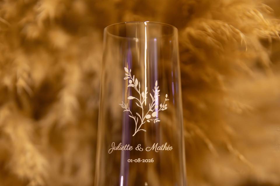 Verre mariage personnalisé
