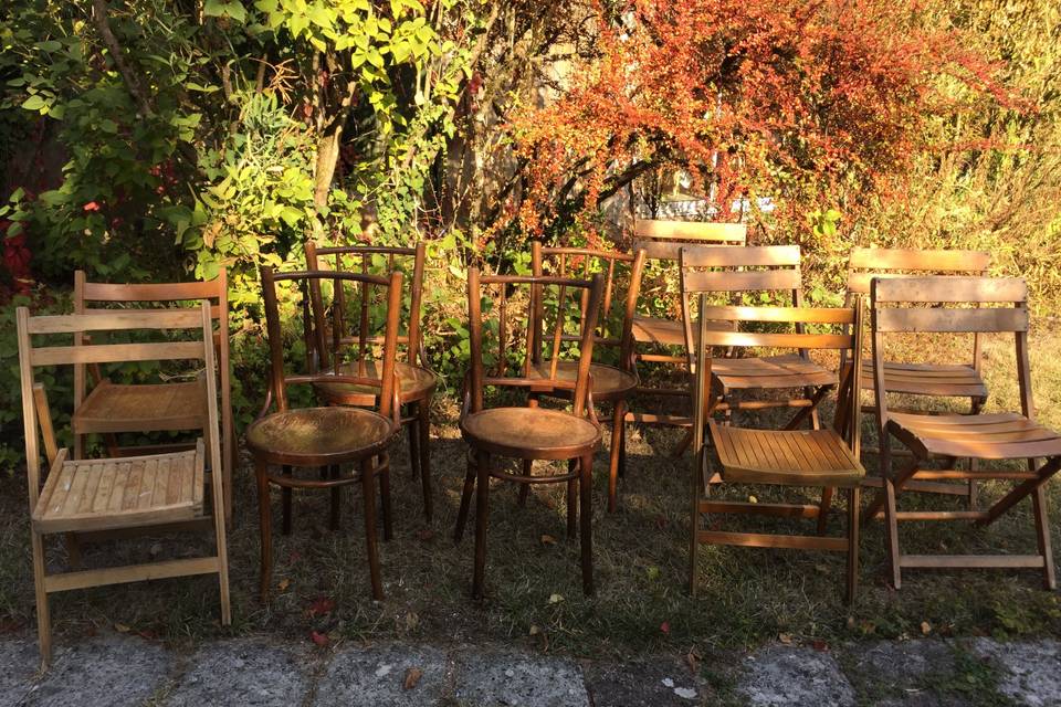 Chaises bistrot, pliantes..