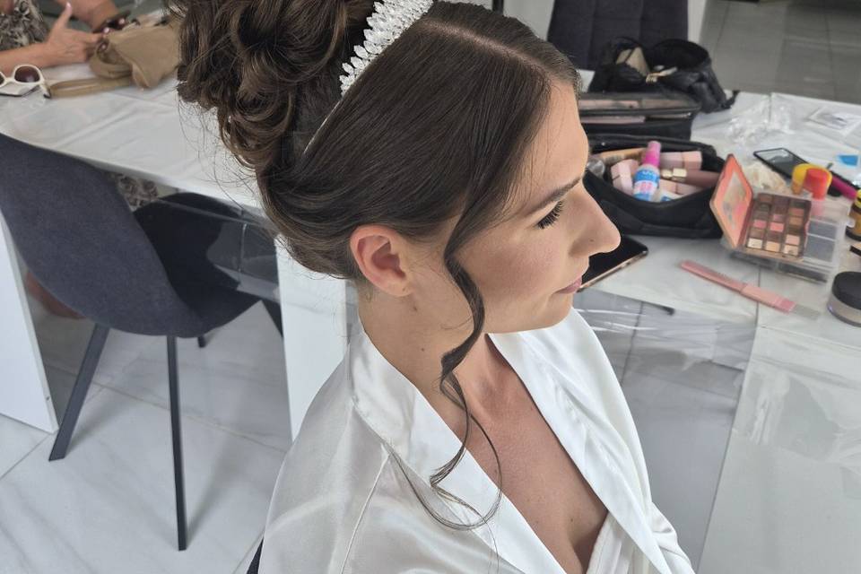Chignon haut mariée