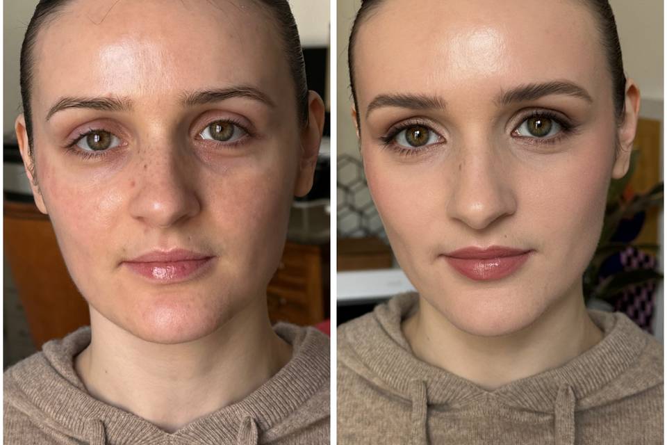 Maquillage avant et après