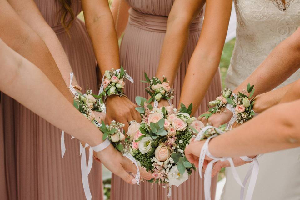 Bouquet de mariée + bracelets